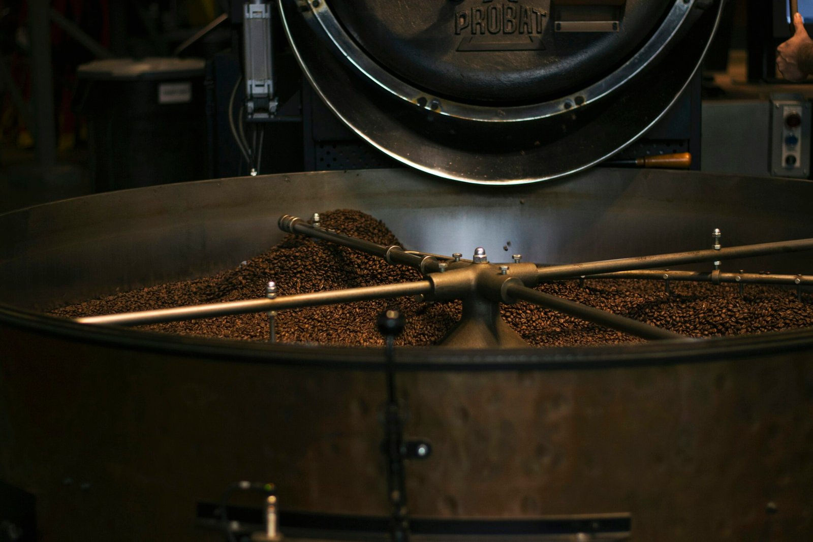 stainless steel and black round machine