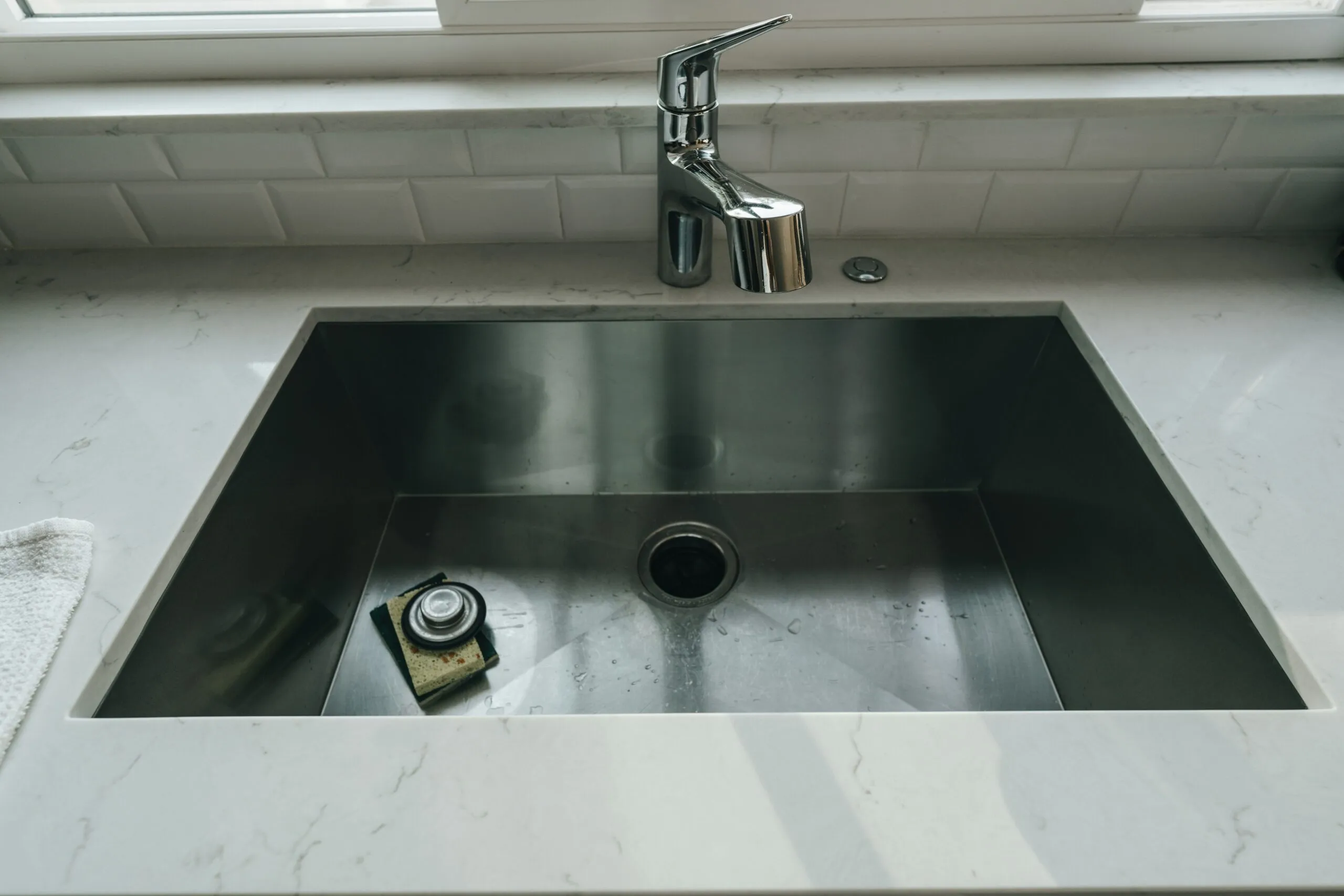 a sink with a faucet