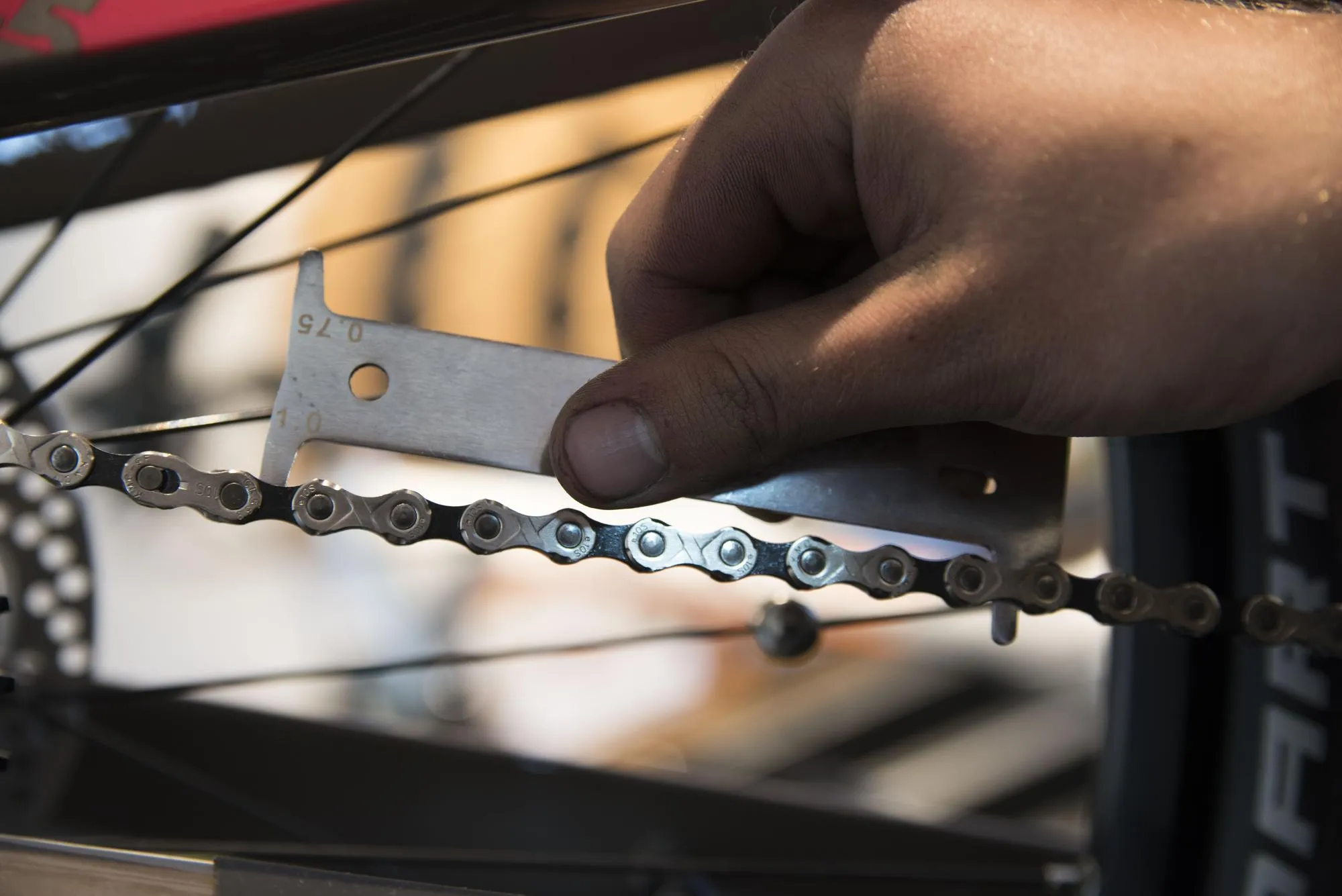 Bicycle or bike repair shop fixing a flat tire and brakes
