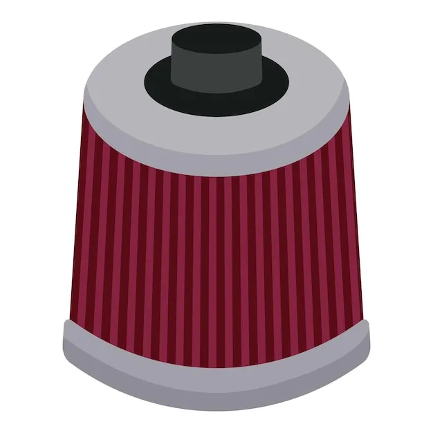Car filter icon cartoon vector Auto spare Service tuning