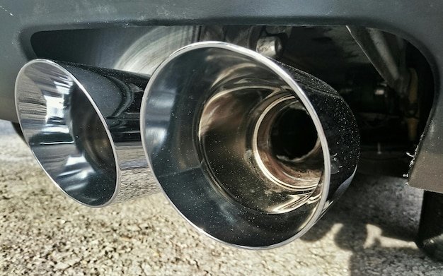 Close-up of car exhaust pipe