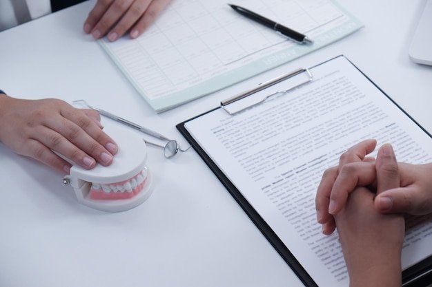 Cropped of dentist with patient