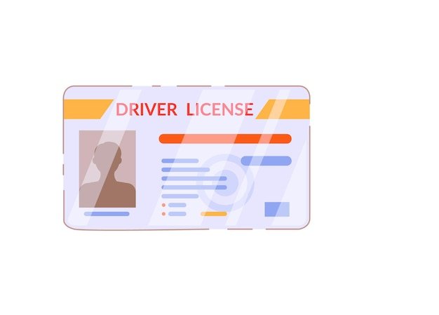 Driver license plastic card isolated on white background