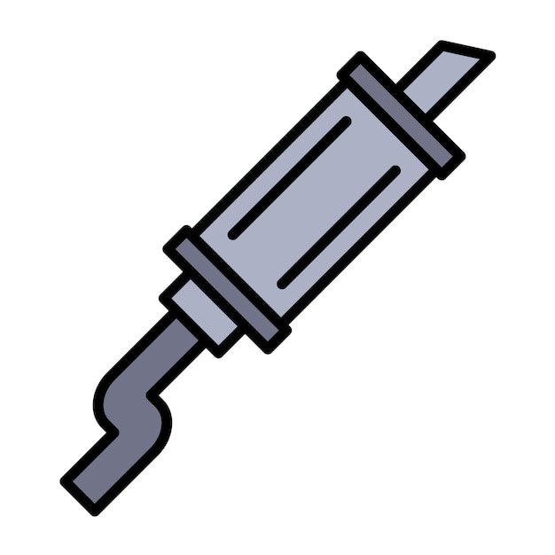Exhaust Pipe Vector Illustration Style