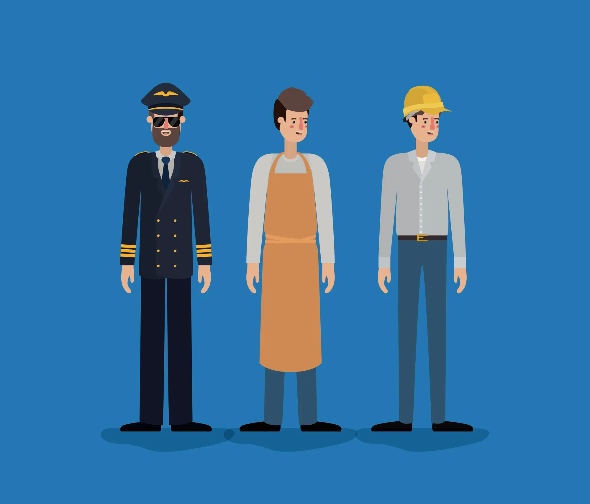 group of workers avatars characters