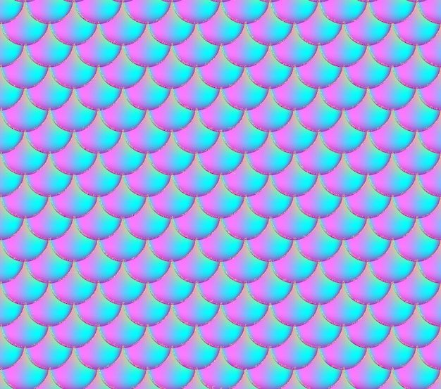 Holographic rainbow background. Gold scales. Mermaid print.