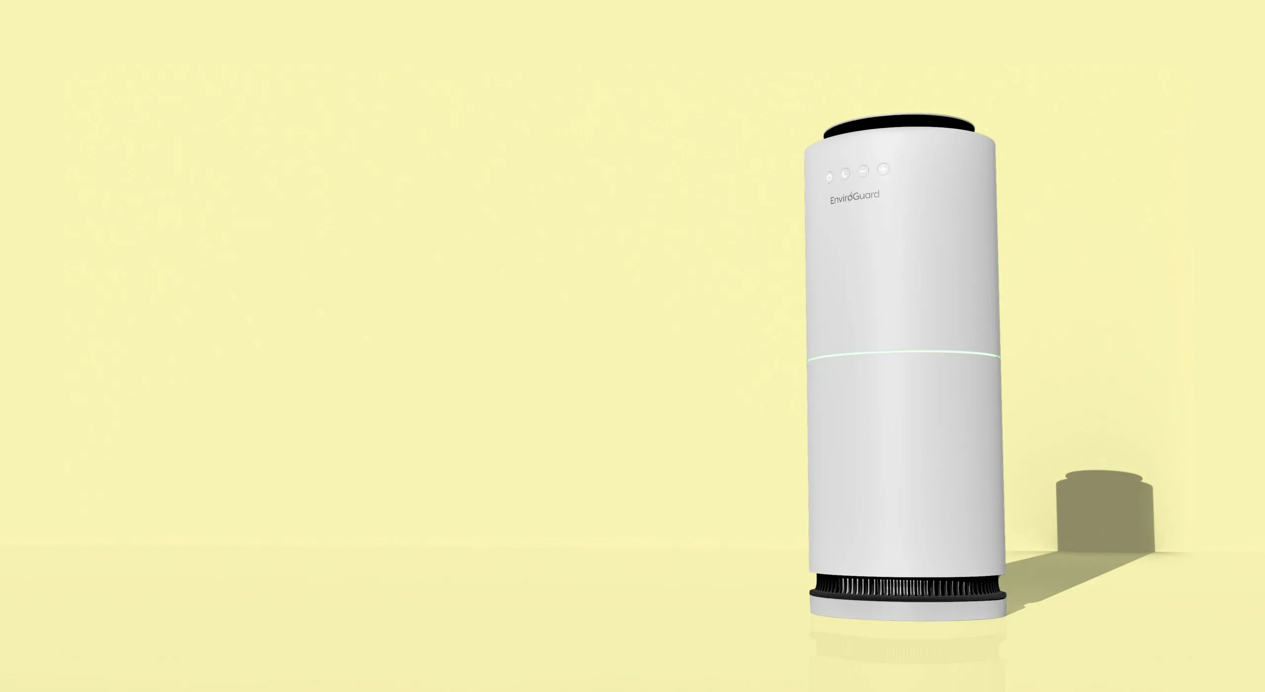 A white cylindrical object with a black top and bottom.