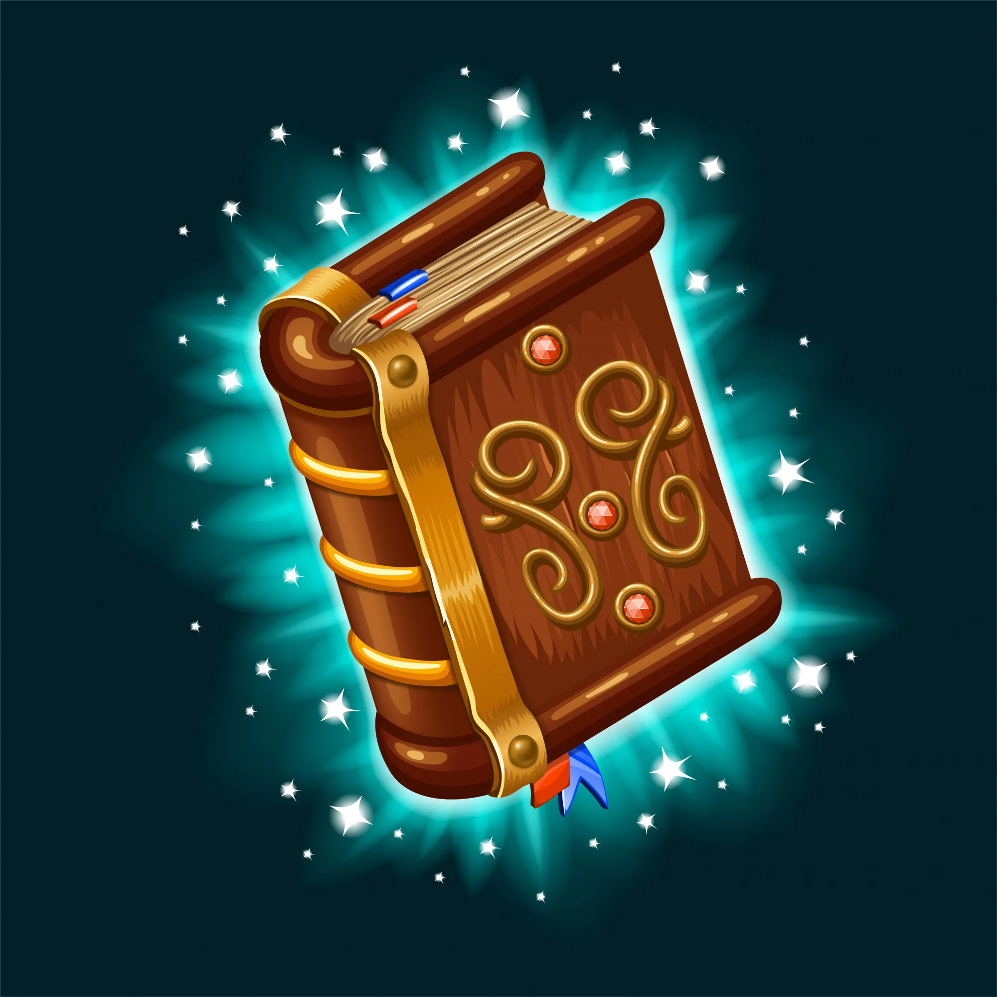 Isometric book of magic spells and witchcraft.