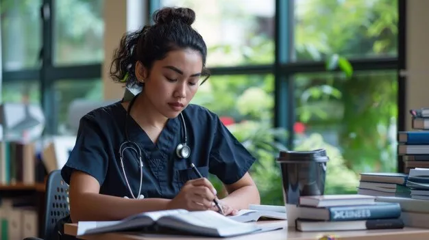 The Medical Student Studying