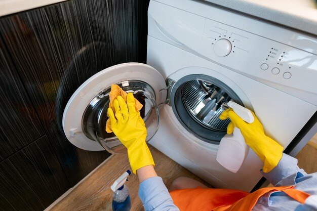 Regular washing machine cleaning prevents dirty marks and detergent residue on clothes after washing