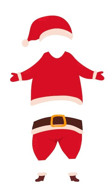 Santa Clauses clothes collection vector illustration