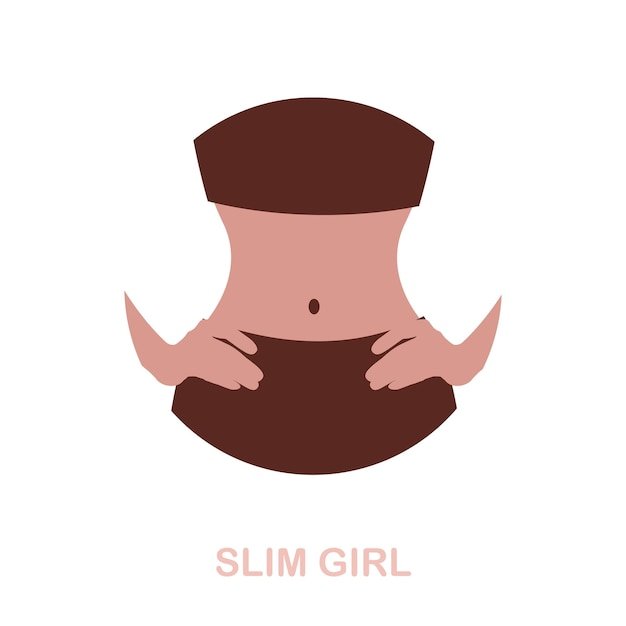 Slim Girl flat icon Colored element sign from spa therapy collection Flat Slim Girl icon sign for web design infographics and more