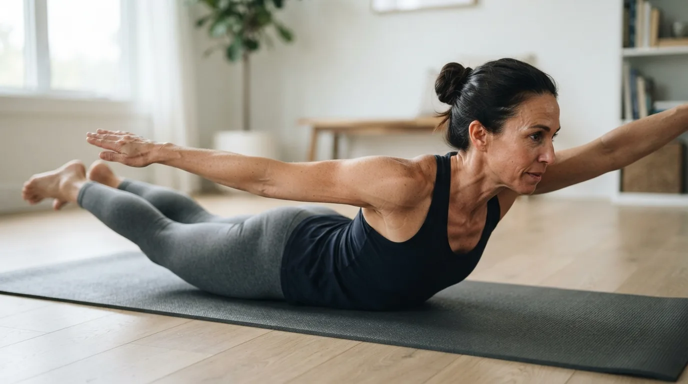 a person performing a back exercise on a mat