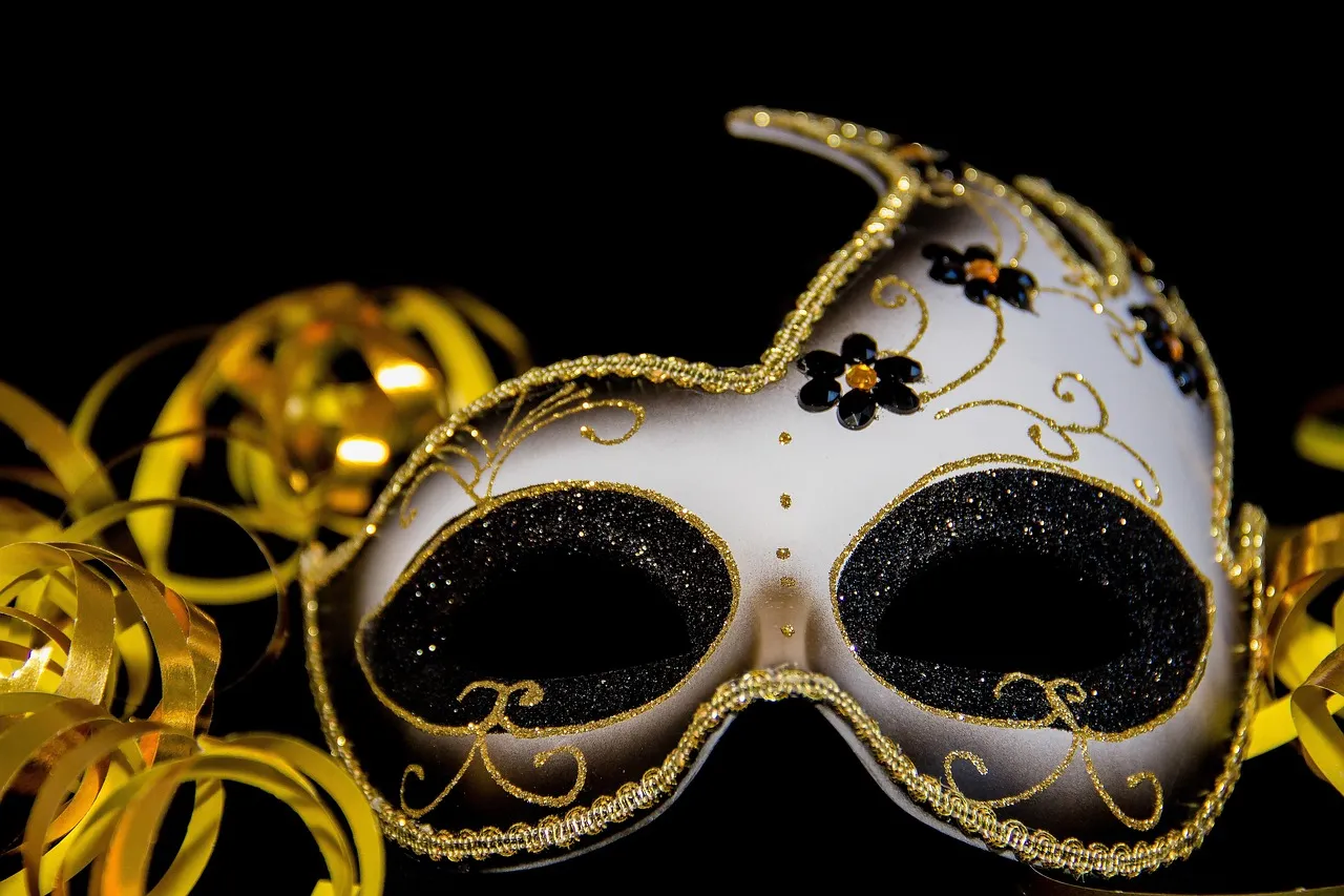 carnival, mask, masquerade, venetian mask, secret, venice, mysterious, celebration, party, masked ball, prom night, face mask, fool time, foolproof, black background, streamer, disguise, mask, mask, mask, mask, mask, masquerade, party, party