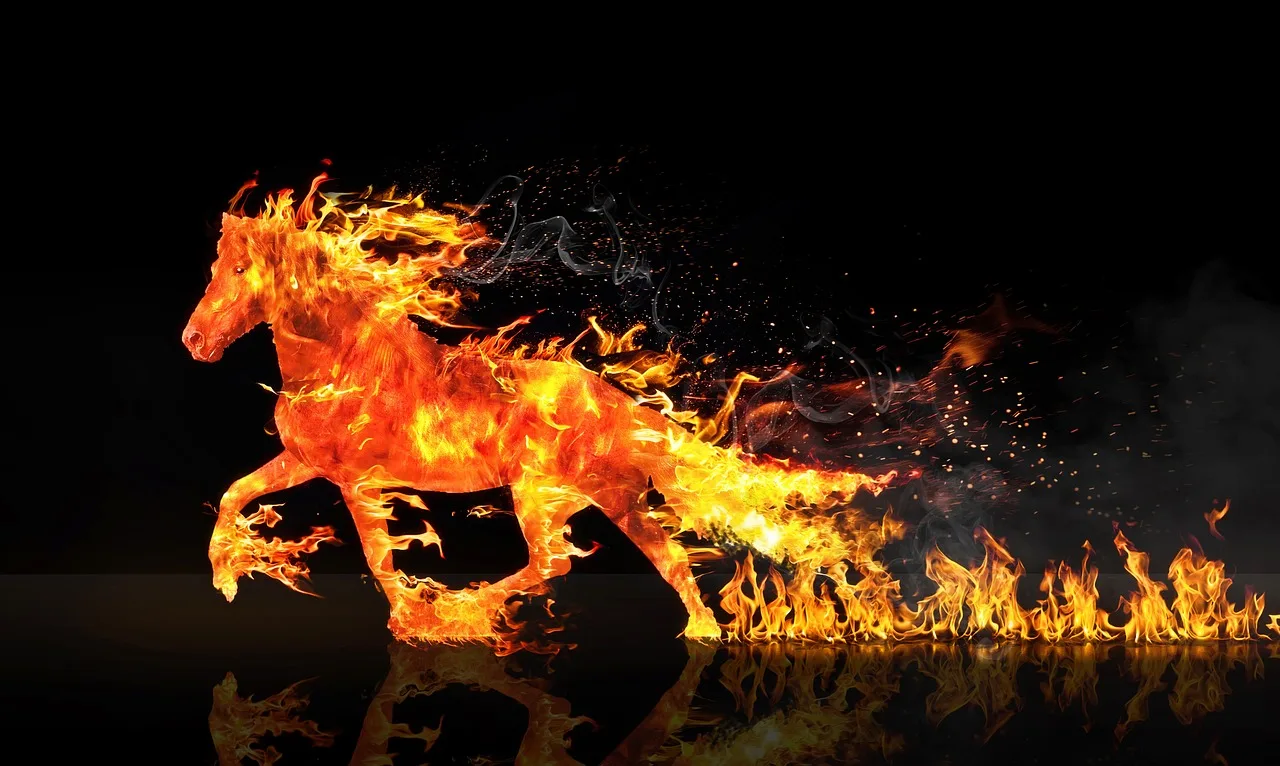 fire horse, natura, running horse, ubytek, koń, pożary