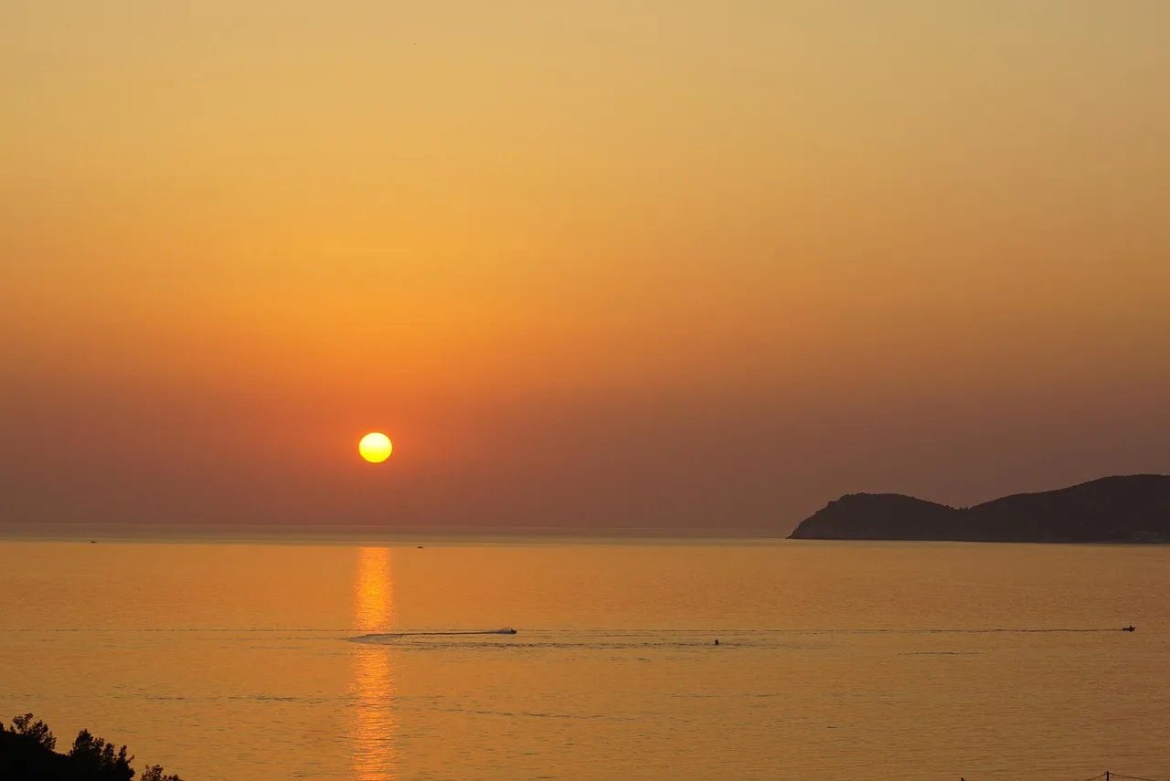 sunset, sea, natura, water