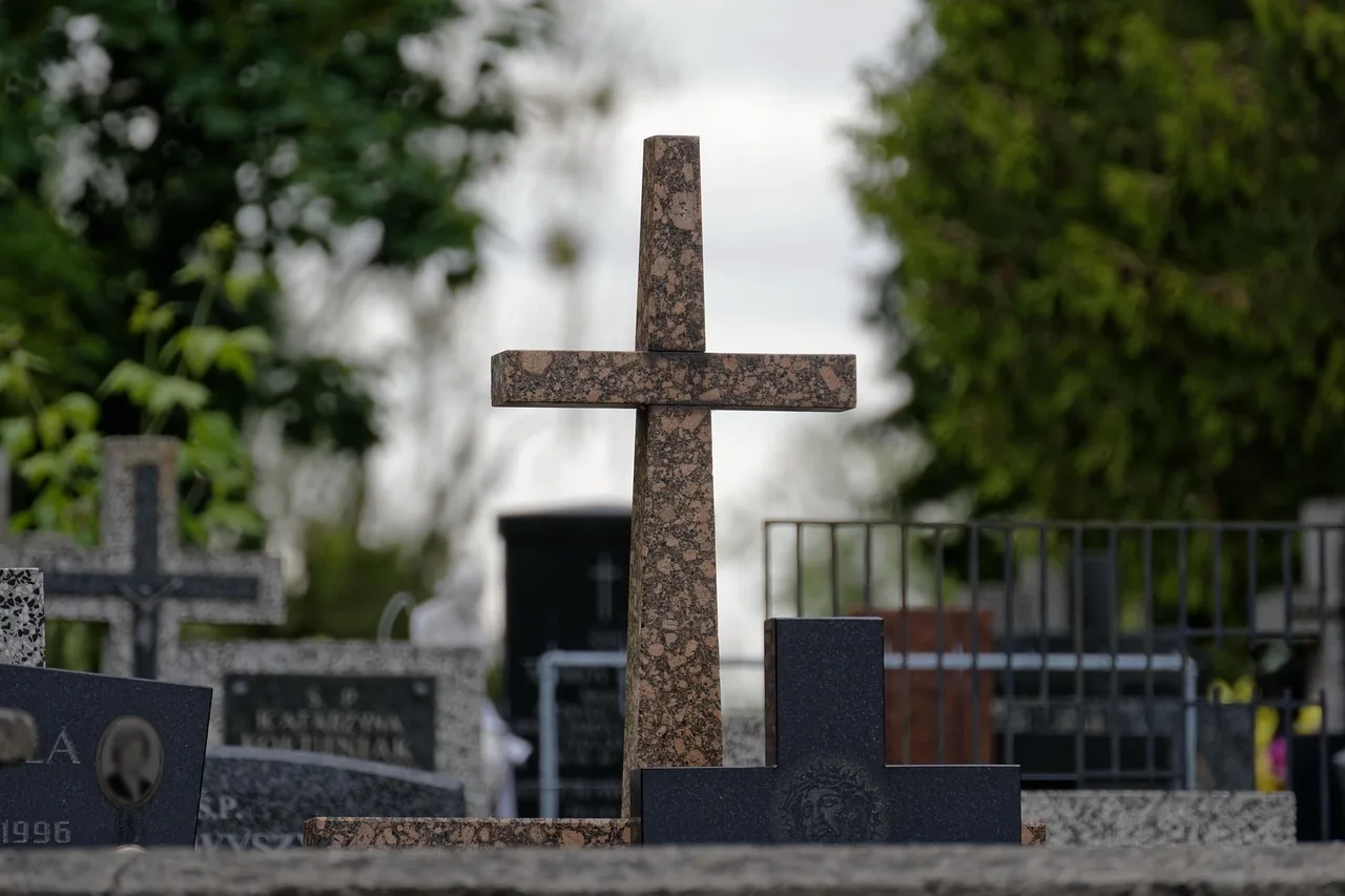 krajobraz, cemetery, natura, tombs, crosses, tombstones, trees, smutek, somber