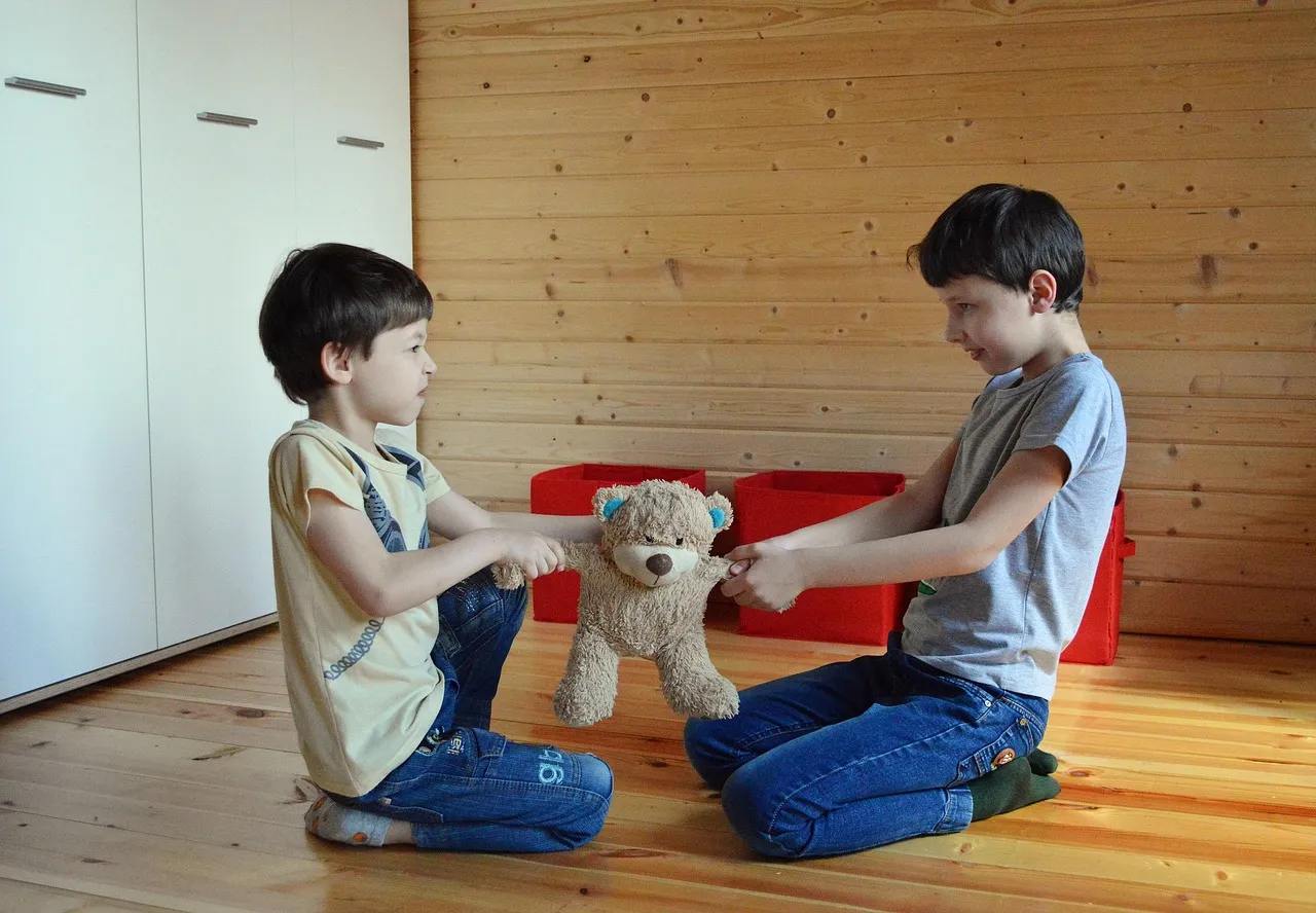 do not share a toy, an argument over toys, argument, toy, do not share, kids, family, teddy bear, baby, together, fight, i bet, share, argument, argument, argument, argument, argument, share, share