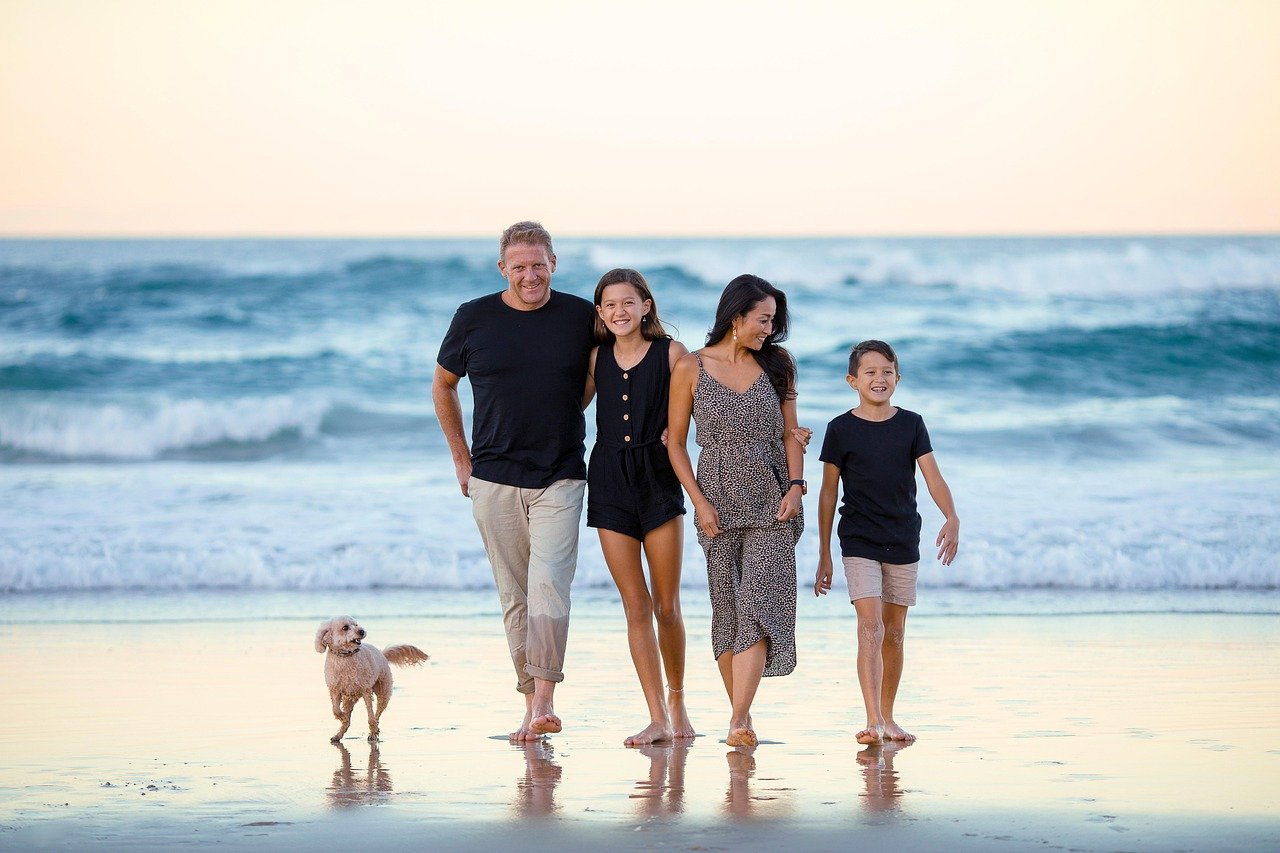 family, nature, beach, people, ocean