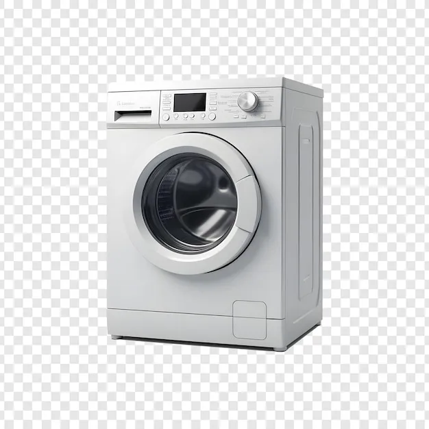 a washer with a black and white front and a screen that says no one can use it