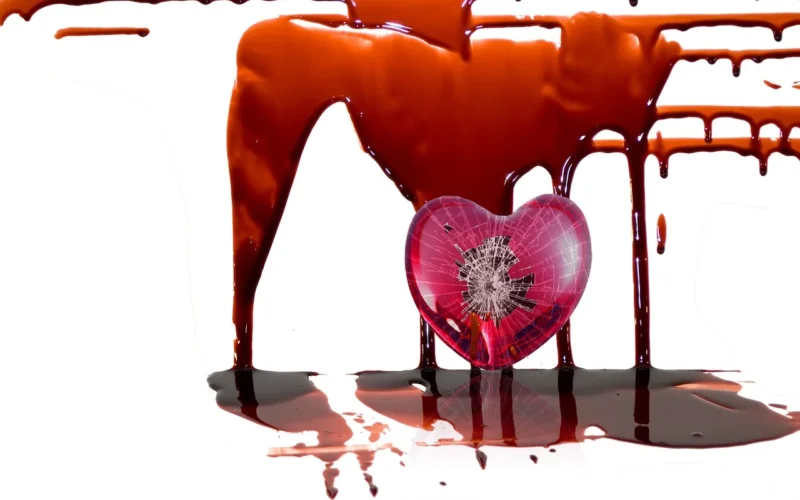 serce, broken heart, smutny, przerwane, krwawy