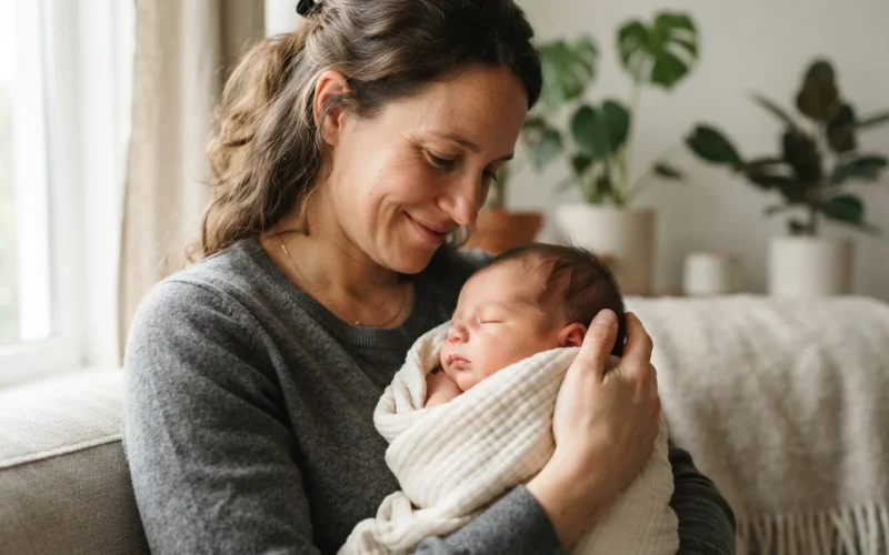 a person holding a newborn baby