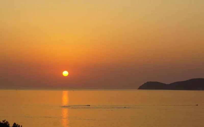 sunset, natura, sea, water