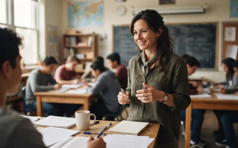 a teacher in a classroom
