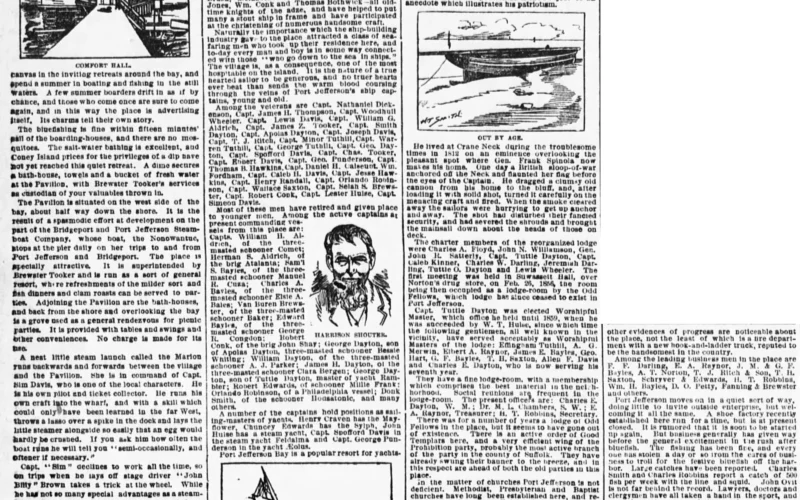 Captain William Oldrin (1772-1858), and others, in the Evening World of New York City on August 15, 1888