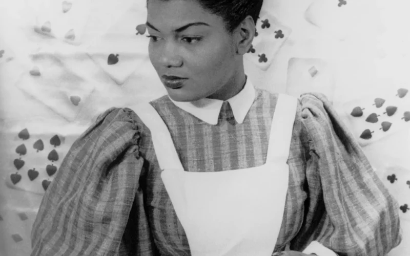 Portrait of Pearl Bailey as Butterfly in St. Louis Woman, posed in costume after a rendition of the show. Gelatin silver print Gift; Carl Van Vechten Estate; 1966.; Van Vechten number: VI CC 3.