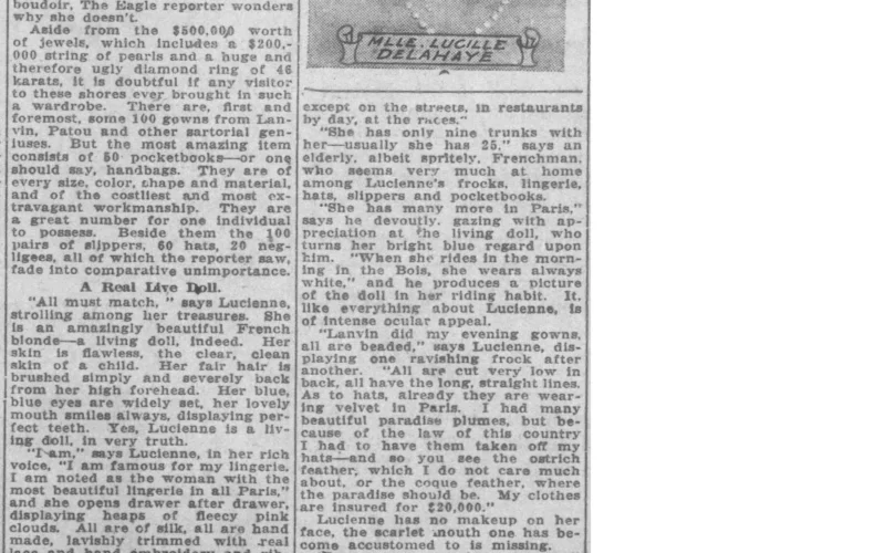 Lucienne Delahaye in The Brooklyn Daily Eagle of Brooklyn, New York on June 14, 1925