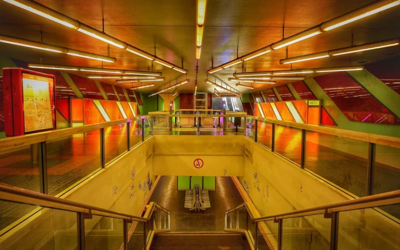 metro, ruch drogowy, architektura, schody, kolonia