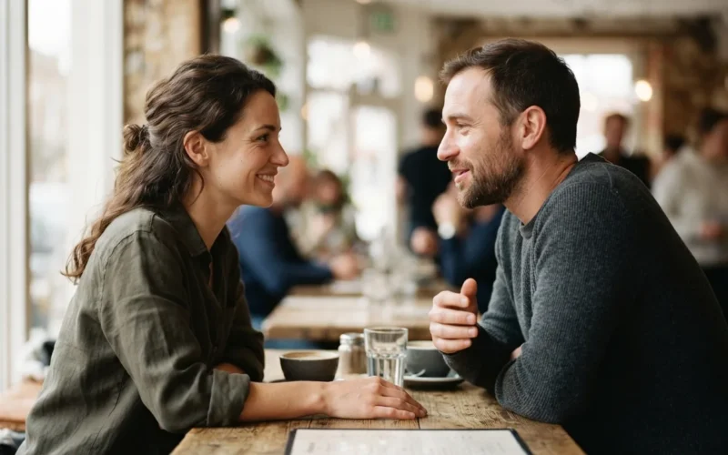 a couple having a sincere conversation