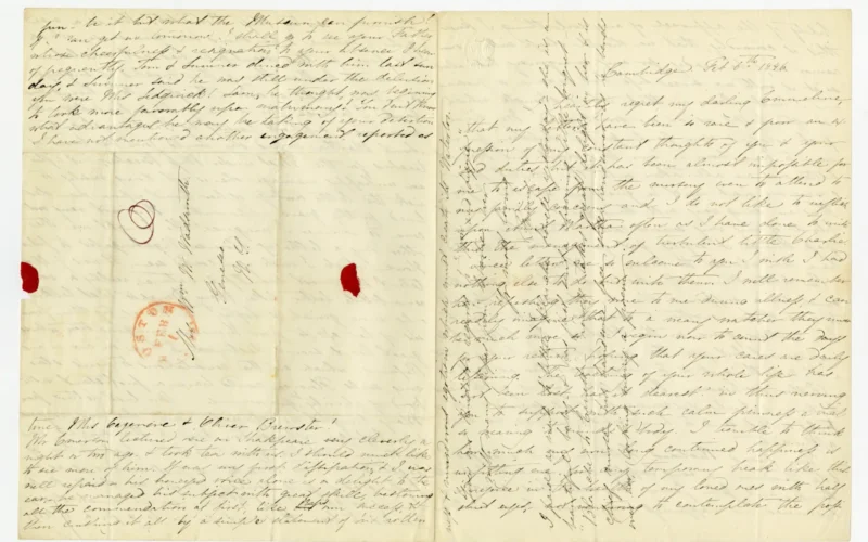 Manuscript letter Archives Number: 1011/002.001-016#004 Cambridge. Feb 6th 1846. I heartily regret, my darling Emmeline, that my letters have been so rare & poor an expression of my constant thoughts of you & your sad duties, but it has been almost impossible for me to escape from the nursery even to attend to my family concerns and I do not like to inflict upon Aunt Martha often, as I have done to write this, the management of turbulent little Charlie. Since letters are so welcome to you I wish I had nothing else to do but write them. I well remember how refreshing they were to me during illness, & can readily imagine that to a weary watcher they must be much more so. I begin now to count the days for your return, hoping that your cares are daily lessening. The teaching of your whole life has not been lost, has it dearest? in thus nerving you to support with such calm firmness a trial so wearing to mind & body. I tremble to think how much my own long continued happiness is unfitting me for any temporary break like this. I rejoice in the health of my loved ones with half shut eyes, - not venturing to contemplate the possi [p. 2] bility of the approach of any evil thing. I know this is cowardly, that we should sleep with our armor on, & be ready for any emergency, but alas! so it is with me since life has become so precious, and I trust alone in that latent strength which so often helps us in our sorest need. We have just escaped some peril for the children, for we were to have been in town this week, but Harriet’s little ones are all taken with the scarlet fever, & now our visit must be given up wholly I fear. They are doing very well thus far & as I have not heard of any very serious cases I trust they will pass through it safely, - but, for my two it would have been almost too heavy an illness. Poor little Minny Sparks is at last at rest after much severe suffering. She was longing to depart to be with her mother & they have taken her to her mother’s grave on the Hudson. Poor little child, one cannot but feel the joy of that embrace, & what a blessed thing it is to have a mother as well as a Father in heaven. Her father here is quite heartbroken – entirely disconsolate. & his second child is truly a God send to him, which in time he will appreciate. Your friend Richard Sullivan Jr is engaged to ‘Etta Gardiner – a very happy arrangement I should think, - and John James Dixwell has suddenly discerned his happiness very near home in Mary [p. 3] Dixwell’s sister, Miss Bowditch. She is a nice girl I believe, & he shows his good sense, which his love for the beautiful has not misled. Sumner’s brother Henry, the invalid, is engaged to a Mrs Parks a widow – though with a living husband I believe. She is one of Miss Peabody’s admirations & supports herself by teaching elocution. Aunt Martha hoped she would join the band of teachers for the West under Miss Beecher, but after an unhappy marriage she is not doing wisely to risk the latter vintage of her heart upon one destined for the grave apparently. It is not very welcome to Sumner I imagine! He brought me the other day, a letter of Florence Nightingale’s to Julia Howe, which I wish you could see. It was full of talent & a most beautiful nature, really a very remarkable letter, like Mary Dwights best talking only more genial & lofty. The Howes, by their praises of her, excite poor Sumner’s imagination, whose great heart seems destined to live on air – and Reforms – which are the consolations to men’s starving souls Florence would have a protestant sisterhood of charity be for womens [sic]. Our last letters from Mary brought no special news, - she was very well & in hopeful expectation, despite the sin, as some gentleman told her, of adding to the population of England. Tom is with us just now, & is as refreshing as a good comedy. I hope we shall keep him if we cannot get to town; - we are much disappointed to lose this visit for we long for a little [p. 4 top] fun – be it but what the Museum can furnish! If I can get in tomorrow I shall go to see your Father, whose cheerfulness & resignation to your absence I hear of frequently. Tom & Sumner dined with him last Sunday, & Sumner said he was still under the delusion that you were Mrs Sedgwick! Sam, he thought, was beginning to look more favorably upon matrimony! You dont know what advantages he may be taking of your desertion I have not mentioned another engagement, reported as [p. 4 bottom] tune – Mrs Cazenove & Oliver Brewster! Mr Emerson lectured here on Shakspeare very cleverly a night or two ago - & took tea with us. I should much like to see more of him. It was my first dissipation, & I was well repaid – his honeyed voice alone is a delight to the ear, - he managed his subject with great skill, bestowing all the commendation at first, like our Nap’s own success, & then crushing it all by a simple statement of his rotten [p. 1 cross] ness & murderous egotism which must create its Waterloo. Give our kindest regards to “Wm and Lizzie” – with many kisses from Charlie ever Yr most loving Fanny. I paid a visit to little Blanche Lowell yesterday – she is a beautiful baby - & has just sent a charming little bouquet – “Blanche to Ernest” – Lowell takes great delight in her, & is chief nurse, his handsome face still handsomer as he bends over her, looking many a poem. ADDRESSED: MRS WM W. WADSWORTH. / GENESEO. / N.Y. POSTMARK: BOSTON / FEB 1 [SIC] / MASS. Keywords: frances e. a. longfellow papers (long 20257); document; correspondence; long archives; frances elizabeth (appleton) longfellow; Correspondence (1011/002); (LONG-SeriesName); Letters from Frances Longfellow (1011/002.001); (LONG-SubseriesName); 1846 (1011/002.001-016); (LONG-FileUnitName)